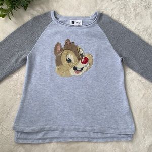 GAP Disney Chipmunk Blue & Gray Lightweight Sweater M EUC 8/9 Chip /Dale